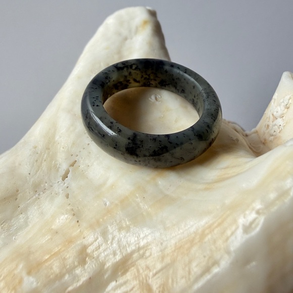 7.25. Jade Ring - Etsy Natural Ink Jade unique pattern ink painting like band Ring size US 7.25-7.5
